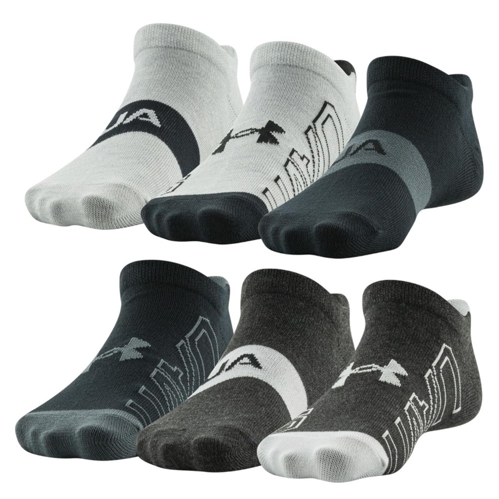 Under Armour Boys 6-Pack Essential Lite Lightweight No Show Athletic Socks